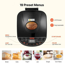 19-in-1 Bread Maker 2LB Ceramic Pan Gluten-Free 3 Loaf Sizes