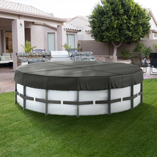 15 Ft Round Solar Pool Cover, 420D Oxford Winter Waterproof Cover with Drawstring – Black