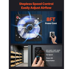 12-Inch Shutter Exhaust Fan with Variable Speed Control & Automatic Louvers for Garage & Greenhouse