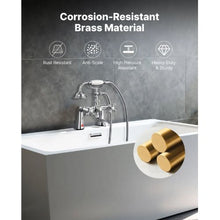 Clawfoot Tub Faucet Deck-Mount Bathtub Filler with Handheld Shower Chrome 360° Spout & 59" Hose