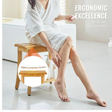 Waterproof Bamboo Bath Bench with Storage Shelf 330 LB Capacity for Bathroom & Outdoor
