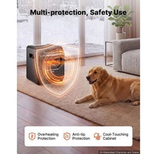 Infrared Heater 1500W Electric Space Heater 3 Heat Settings Remote 12H Timer Wheels (Black)