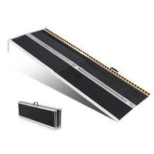 84 Inch Portable Wheelchair Ramp Aluminum Folding Threshold Ramp for Home Steps Stairs Doorways Curbs