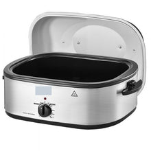 20QT Electric Roaster Oven 1450W Metal Self-Basting Lid Defrost & Warm Functions Removable Pan & Rack