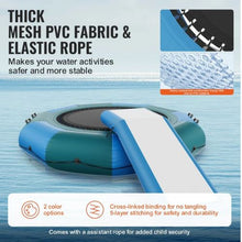 10FT Inflatable Water Bouncer Floating Trampoline with Slide 3-Step Ladder & Electric Air Pump for Pool and Lake