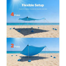 10x10 ft  Beach Tent Sun Shelter with UPF50+ Sun Protection 6.6 ft Tall with 8 Sandbags for Family Outings Camping
