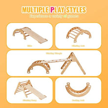 5-in-1 Pikler Triangle Set – Wooden Montessori Climbing Gym with Ramp & Arch for Toddlers (1–3 Years)
