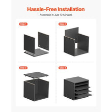 5-Compartment Literature Organizer with Adjustable Shelves Wooden MDF (Grey)