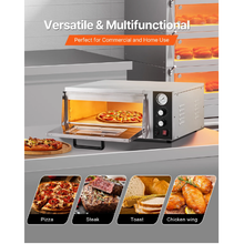 Commercial Electric Pizza Oven 18" Countertop 752°F 1740W Temp & Time Control