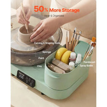 Pottery Wheel 14" & 11" Turntables 450W Electric Wheel Foot Pedal 30-300 RPM Aluminum Body (Green)