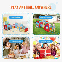 5-in-1 Kids Play Tent Set with Tunnel and Basketball Hoop for Boys Girls