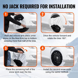 Thickened Snow Socks with Elastic Straps for Tires WB-M