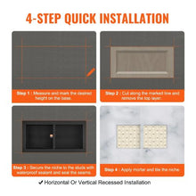 16 x 32 Inch Shower Niche Tile-Ready Double Shelf (Black)