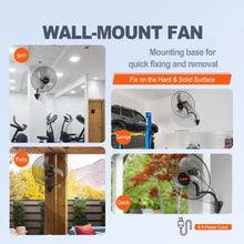 20 In Oscillating Wall Fan 4650 CFM 3-Speed ETL Listed (Black) (1-Piece Set)