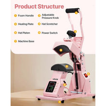 Hat Heat Press 2 Interchangeable Platens Temp & Time Control HTV & Sublimation (Pink)