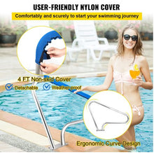 48 x 36 In Stainless Steel Pool Rail 250 lb Capacity Blue Grip Cover (Silver)