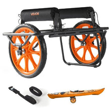 Kayak & Canoe Cart – 330 lbs Load Capacity Paddleboard Trolley with 15" Solid Rubber Tires & Kickstand Quick Assembly