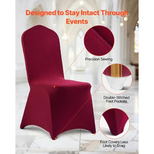 50PCS Burgundy Polyester Spandex Chair Covers Stretch Slipcovers for Wedding Party & Banquet Fits Chairs up to 20.08 x 17.72 x 37.4 Inches