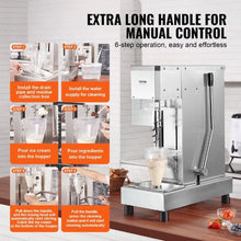 750W High-Speed Ice Cream Blender with 304 Stainless Steel Long Handle & PC Protective Shield for Custom Flavors