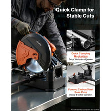 16-Inch Metal Chop Saw 3000W Motor ±45° Adjustable Angle Dry Cutting Blade Guard & Scale Ruler