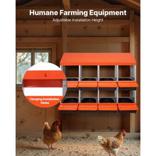 2-Tier Chicken Nesting Box 8-Compartment Metal Roll-Out Egg Box for Hens Ducks & Poultry