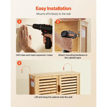 Bathroom Wall Cabinet 2 Doors Adjustable Shelf with 3 Height Levels Over-the-Toilet Wall Mounted with Shelves
