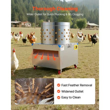 Chicken Plucker Machine – 23.6" Drum 2200W 240RPM 119 Soft Fingers Stainless Steel Feather Remover with Transport Wheels