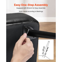 Black PU Leather Storage Ottoman Bench Metal Legs Entryway Shoe Bench