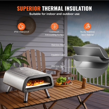 12" Electric Pizza Oven 850°F Stainless Steel Countertop Pizza Maker with Stone & Spatula