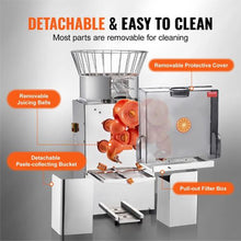 120W Commercial Orange Juicer Automatic Feeding 25 Oranges/Min Stainless Steel