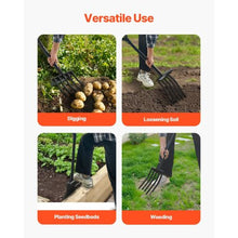 5-Tine Garden Fork – Heavy Duty 41" Steel Pitchfork with Y-Grip Handle for Digging Composting & Aeration