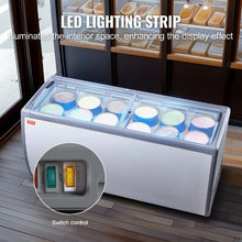 20 cu.ft Commercial Ice Cream Display Case with 12 Large Tubs 2 Sliding Glass Doors RI-560DC