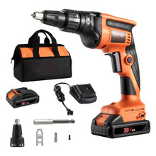4200RPM Drywall Screw Gun with 2 Battery Packs, Charger Belt Clip and Tool Bag and Adjustable Built-in LED Light