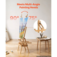 H-Frame Studio Easel 35.43-Inch Canvas Beech Wood Adjustable Height & Angle Storage Box & Trays