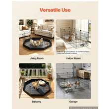 Dog Playpen 24" 8-Panel Foldable Metal Pet Fence with Door & Pad (Black)