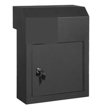 12x6x16" Heavy Duty Steel Through The Door Key Drop Box with Mail Drop Box