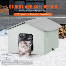 Heated Outdoor Cat House with Adjustable Temperature and Timer Foldable Shelter Heated Pad for Winter Green (Medium)