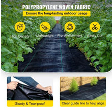 6 x 250' Ft Black Heavy Duty PP Material and Easy Setup 4.1 Oz Premium Woven Ground Cover Weed Barrier Landscape Fabric LSF-WB-6250