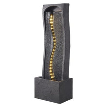 LED 1-Tier Rock Water Fountain 38.6" Floor Standing with Pump & Light Indoor/Outdoor Garden Decor