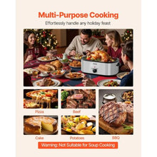 24QT Electric Roaster Oven 3-Bin Buffet Server Self-Basting Lid Defrost & Warm Functions