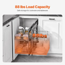 24 X 18 In 2 Tier 4 Shelf Blind Corner Pull Out Organizer Chrome for Kitchen YG-XGW-4-9-2