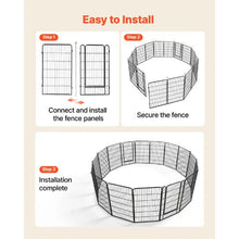 Dog Playpen 40" 16-Panel Foldable Metal Pet Fence with Door Indoor/Outdoor Exercise Pen