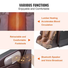 3D Shiatsu Massage Chair with Zero Gravity Heat Bluetooth Airbags Foot Rollers & Touchscreen