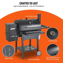 53-Inch Portable Charcoal Grill Propane Gas with Cover and Cart Heavy Duty Iron BBQ Grill for Outdoor Cooking – (Black)