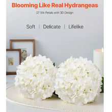9.8 Inch White Bouquet Arrangement Artificial Silk Hydrangea Flowers