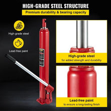 4 Tons Hydraulic Long Ram 8818 lbs Capacity with Single Piston Pump and Clevis for Garage & Shop
