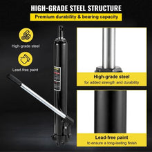3 Ton Hydraulic Long Ram 6600 lbs Capacity with Single Piston Pump and Clevis for Garage & Shop