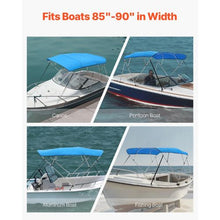 96x(85-90)x54 In 4 Bow Boat Bimini Tops with Aluminum Alloy Frame Waterproof