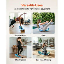 Wooden Balance Board Trainer for Adults Curved Wobble Board Core Training & Home Gym (Blue)
