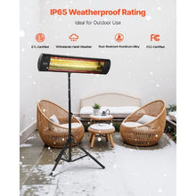 1500W Infrared Patio Heater with Remote, LED Display, 3-Speed Timer, Wall/Ceiling Mount & Stand EATB28-80-2